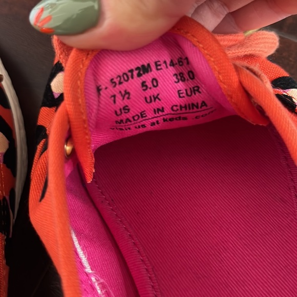 Kate Spade Orange Leopard Pointed Keds - Picture 8 of 8